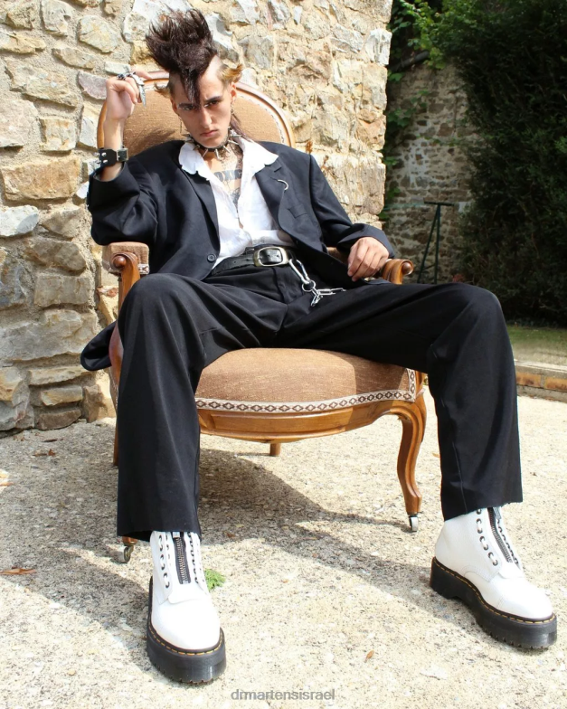 מגפי פלטפורמה מעור נאפה סינקלייר טחינה Dr. Martens נאפה לבן טחון הַנעָלָה N8BB8211