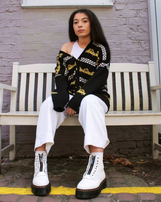 מגפי פלטפורמה מעור נאפה סינקלייר טחינה Dr. Martens נאפה לבן טחון הַנעָלָה N8BB8211