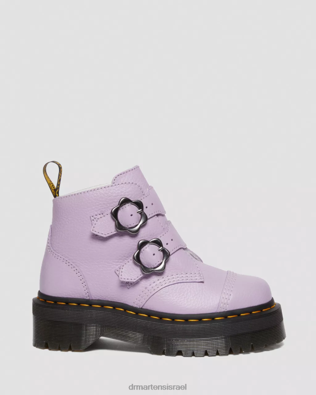 מגפי פלטפורמה מעור אבזם פרח דבון Dr. Martens נאפה טחינה לילך הַנעָלָה N8BB8212