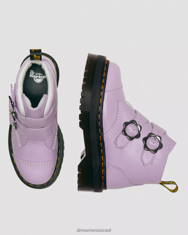 מגפי פלטפורמה מעור אבזם פרח דבון Dr. Martens נאפה טחינה לילך הַנעָלָה N8BB8212