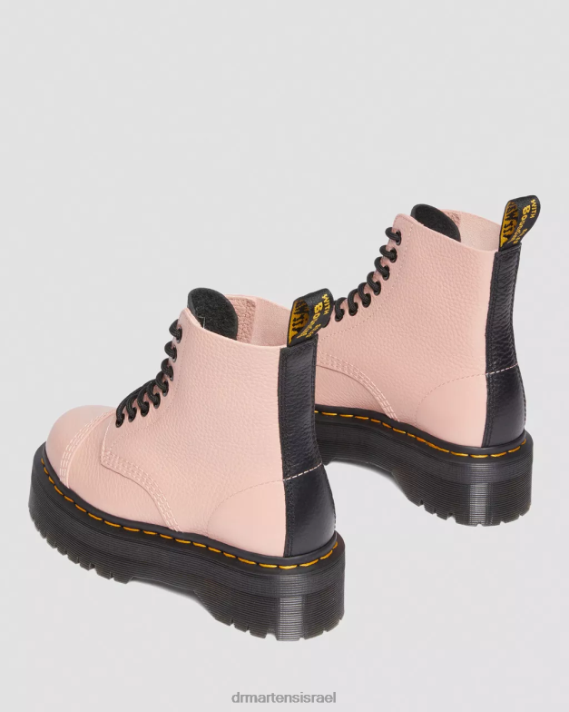 מגפי פלטפורמה מעור נאפה סינקלייר טחינה Dr. Martens נאפה טחינה בצבע בז' אפרסק הַנעָלָה N8BB8214