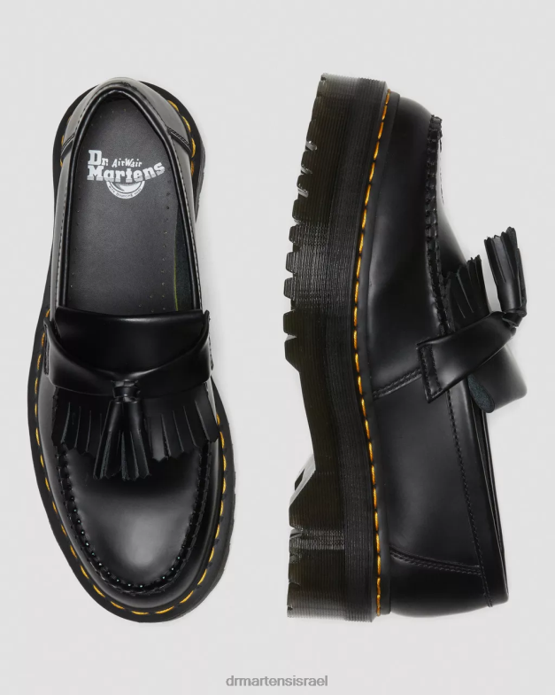 מכנסי ציצית מעור אדריאן Dr. Martens שחור חלק הַנעָלָה N8BB8218