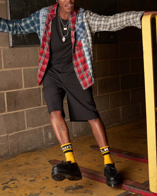 מכנסי ציצית טבעוניים של אדריאן פליקס פלטפורמת Dr. Martens פליקס שחור לשפשף הַנעָלָה N8BB8221