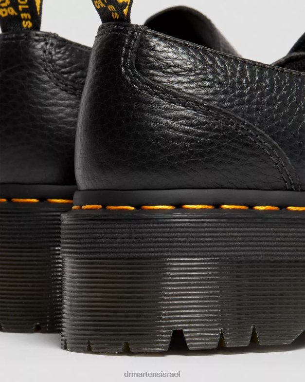 נעלי פלטפורמה מעור עם אבזם פרח אדינה Dr. Martens נאפה טחינה שחורה הַנעָלָה N8BB8226