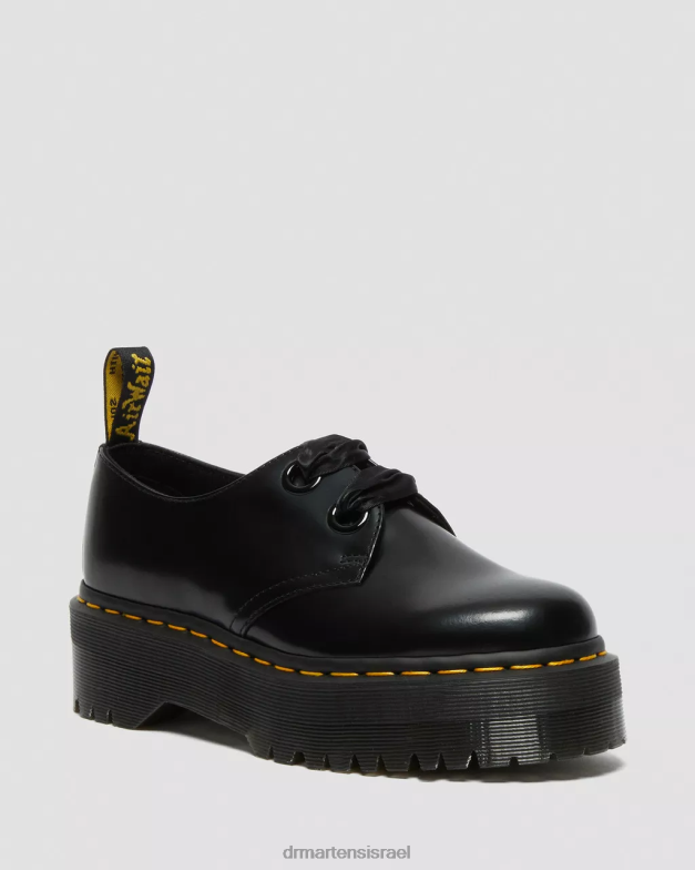 נעלי פלטפורמה מעור הולי Dr. Martens חמאה שחורה הַנעָלָה N8BB8227