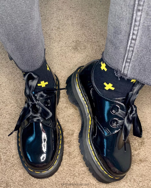 נעלי פלטפורמה מעור הולי Dr. Martens חמאה שחורה הַנעָלָה N8BB8227