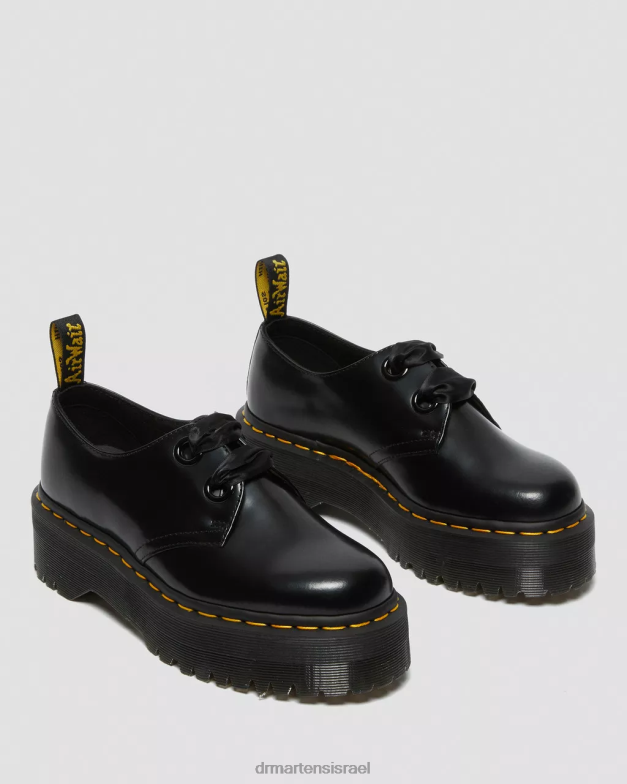 נעלי פלטפורמה מעור הולי Dr. Martens חמאה שחורה הַנעָלָה N8BB8227