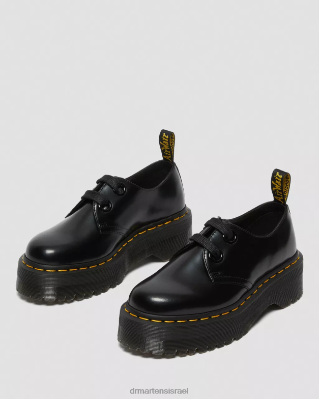 נעלי פלטפורמה מעור הולי Dr. Martens חמאה שחורה הַנעָלָה N8BB8227