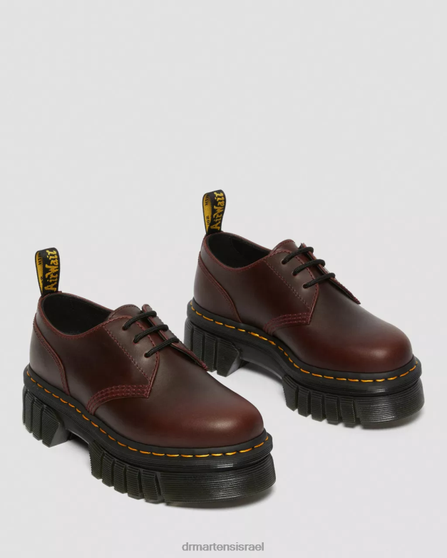 נעלי פלטפורמה מעור אודריק ברנדו Dr. Martens ברנדו חום הַנעָלָה N8BB8236