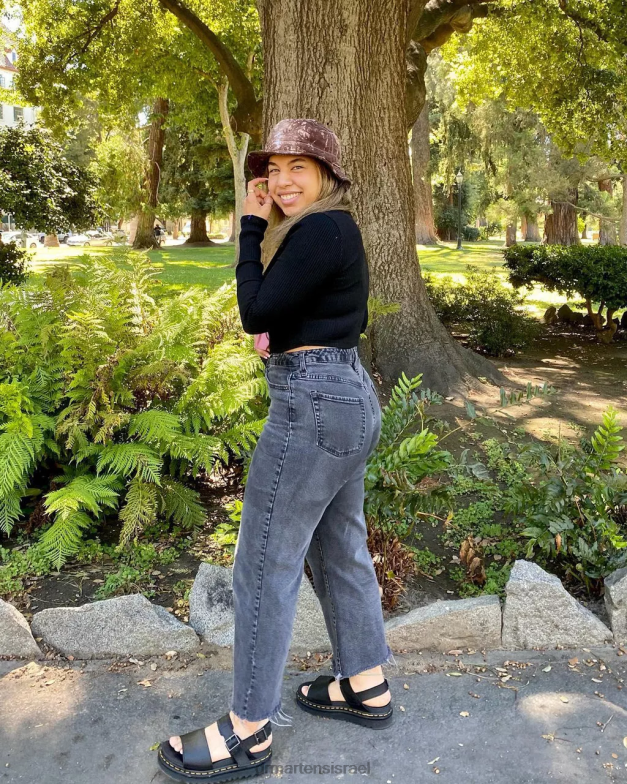 סנדלי רצועת עור ווס Dr. Martens הידרו שחור ושחור הַנעָלָה N8BB8243