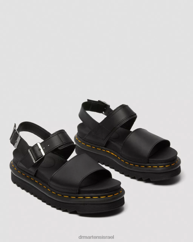 סנדלי רצועת עור ווס Dr. Martens הידרו שחור ושחור הַנעָלָה N8BB8243