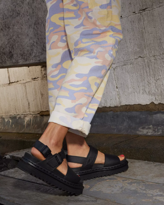 סנדלי רצועת עור ווס Dr. Martens הידרו שחור הַנעָלָה N8BB8245