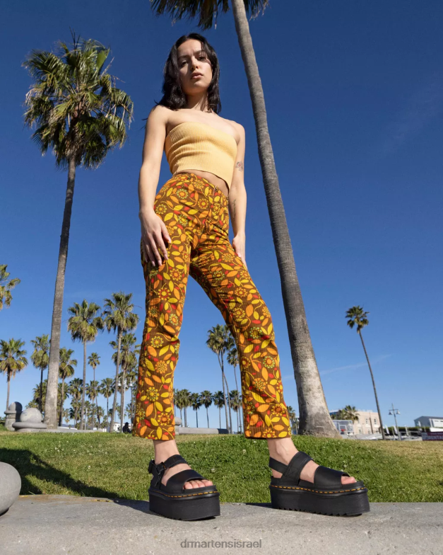 סנדלי פלטפורמה של רצועת עור ווס Dr. Martens הידרו שחור הַנעָלָה N8BB8250