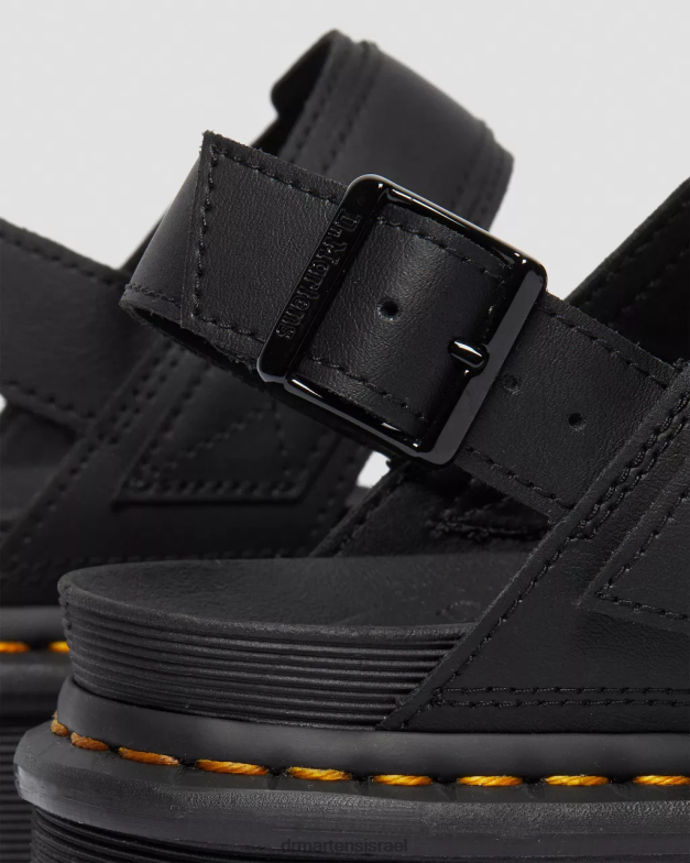 סנדלי פלטפורמה של רצועת עור ווס Dr. Martens הידרו שחור הַנעָלָה N8BB8250