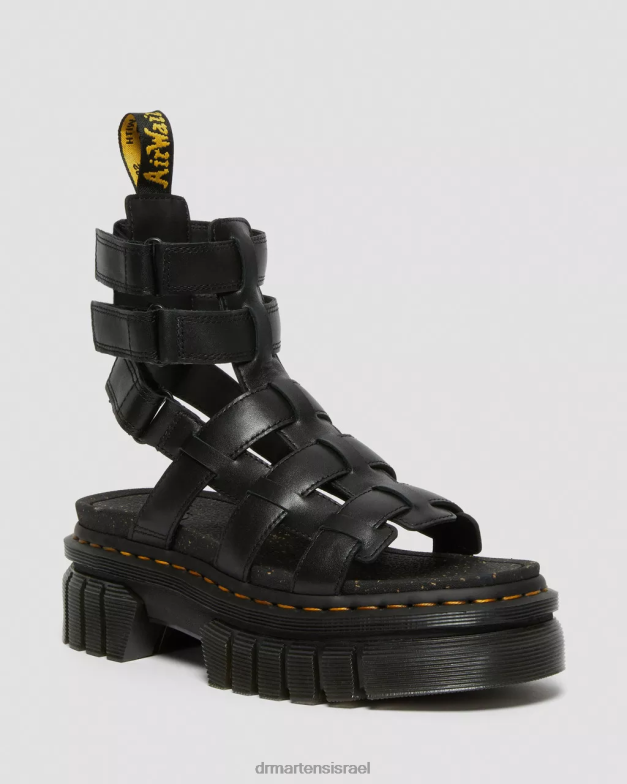 סנדלי גלדיאטור מעור של ריקי נאפה לוקס Dr. Martens נאפה לוקס שחורה הַנעָלָה N8BB8258