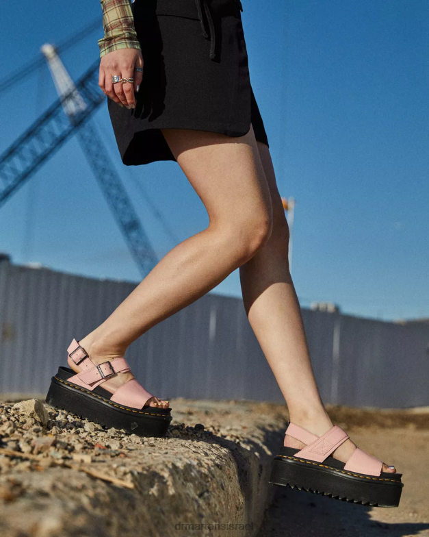 סנדלי פלטפורמה מעור ווס אתנה Dr. Martens שחור וורוד הַנעָלָה N8BB8260