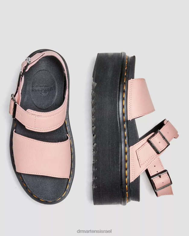 סנדלי פלטפורמה מעור ווס אתנה Dr. Martens שחור וורוד הַנעָלָה N8BB8260