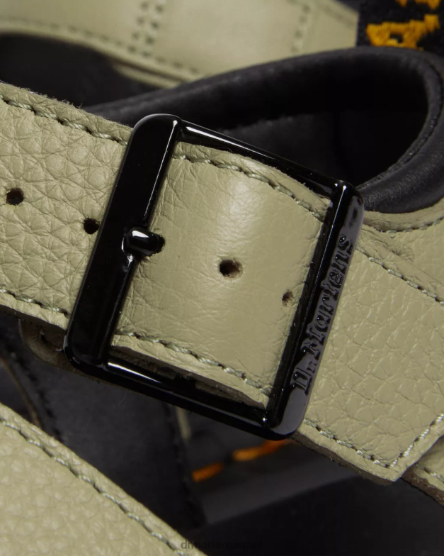 סנדלי רצועת עור בלייר פיזה Dr. Martens זית חיוור פיזה הַנעָלָה N8BB8261