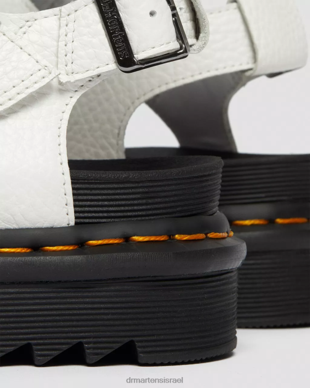 סנדלי רצועת עור עם רוכסן של אולסון Dr. Martens נאפה לבן טחון הַנעָלָה N8BB8266