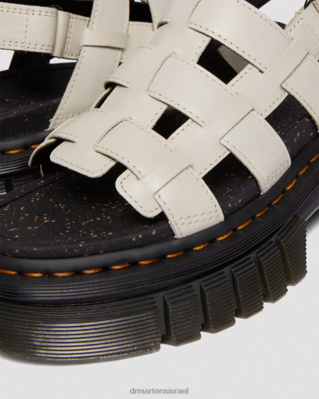 סנדלי גלדיאטור מעור של ריקי נאפה לוקס Dr. Martens נאפה לוקס אפור מרוצף אבן הַנעָלָה N8BB8267