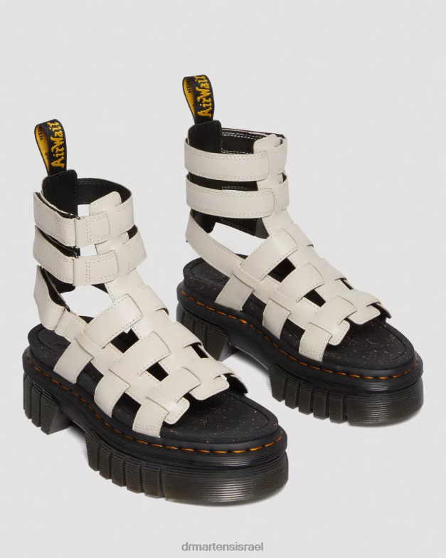 סנדלי גלדיאטור מעור של ריקי נאפה לוקס Dr. Martens נאפה לוקס אפור מרוצף אבן הַנעָלָה N8BB8267