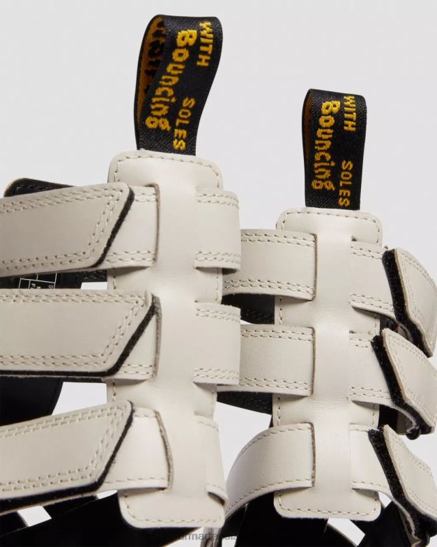 סנדלי גלדיאטור מעור של ריקי נאפה לוקס Dr. Martens נאפה לוקס אפור מרוצף אבן הַנעָלָה N8BB8267