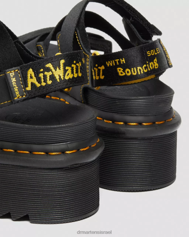 סנדלי פלטפורמת רצועת לוגו קימבר Dr. Martens הידרו שחור הַנעָלָה N8BB8269