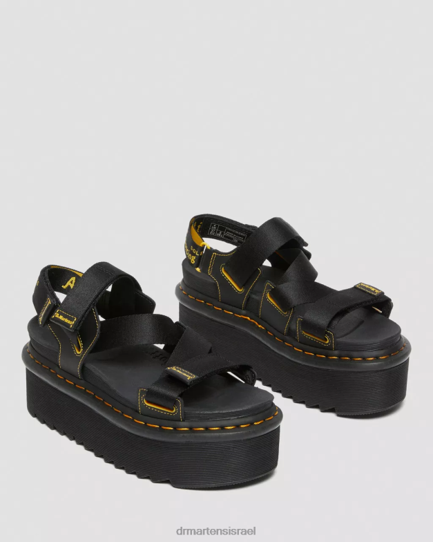 סנדלי פלטפורמת רצועת לוגו קימבר Dr. Martens הידרו שחור הַנעָלָה N8BB8269