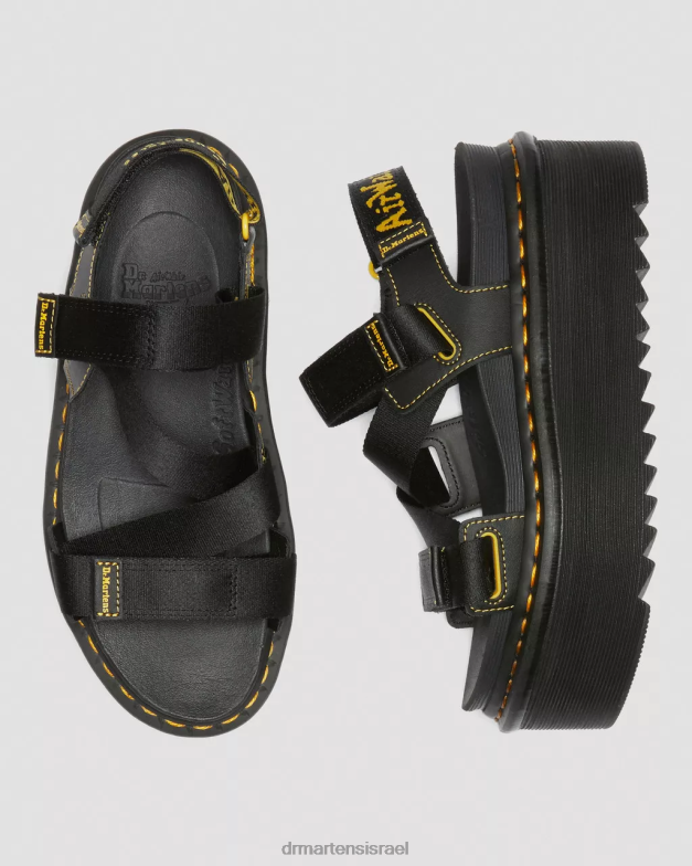 סנדלי פלטפורמת רצועת לוגו קימבר Dr. Martens הידרו שחור הַנעָלָה N8BB8269