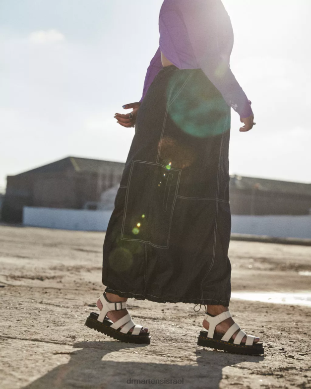 סנדלי רצועת עור בלייר פיזה Dr. Martens קלף בז' פיזה הַנעָלָה N8BB8275