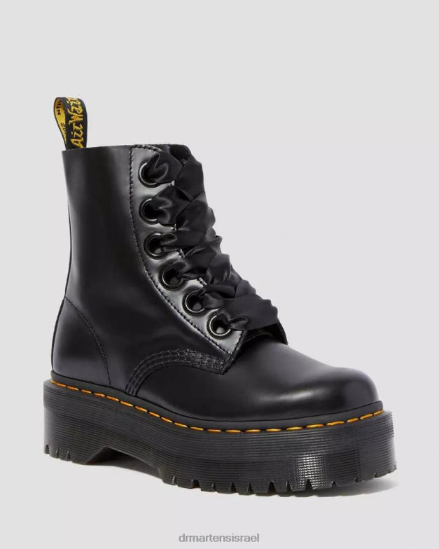 מגפי פלטפורמה מעור מולי Dr. Martens חמאה שחורה הַנעָלָה N8BB831