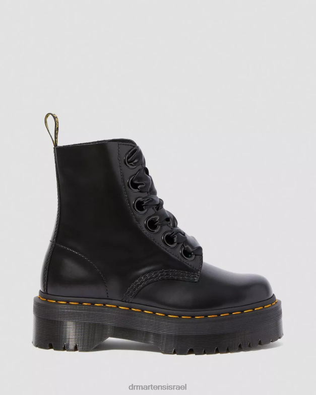 מגפי פלטפורמה מעור מולי Dr. Martens חמאה שחורה הַנעָלָה N8BB831