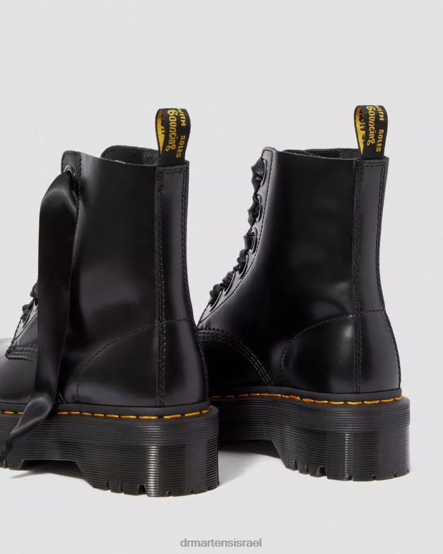 מגפי פלטפורמה מעור מולי Dr. Martens חמאה שחורה הַנעָלָה N8BB831