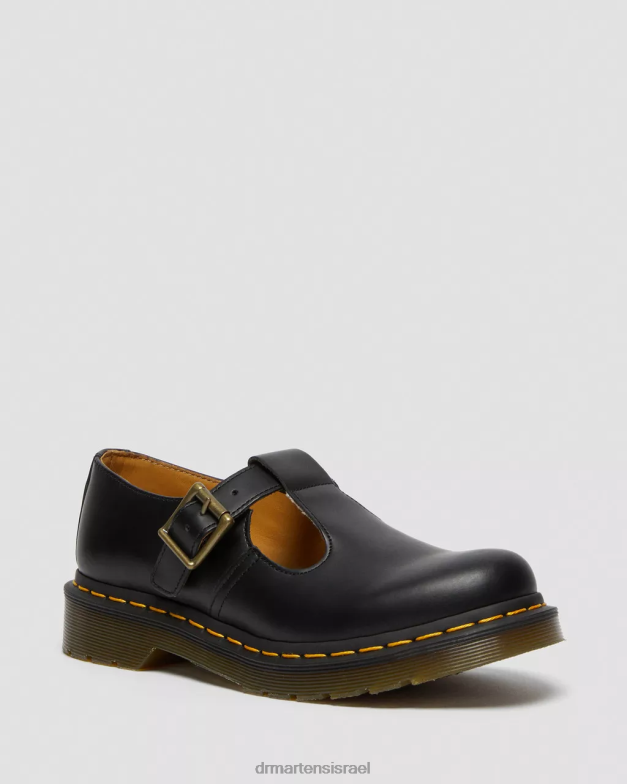 פולי עור חלק מרי ג'ינס Dr. Martens שחור חלק הַנעָלָה N8BB8335