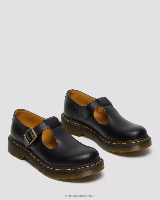 פולי עור חלק מרי ג'ינס Dr. Martens שחור חלק הַנעָלָה N8BB8335