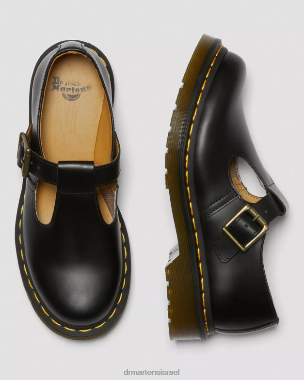 פולי עור חלק מרי ג'ינס Dr. Martens שחור חלק הַנעָלָה N8BB8335