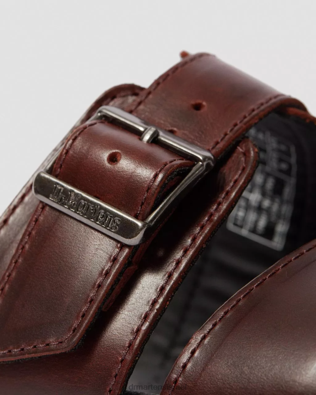 סנדלי החלקה עם רצועת עור ריקר Dr. Martens ברנדו חום הַנעָלָה N8BB8359