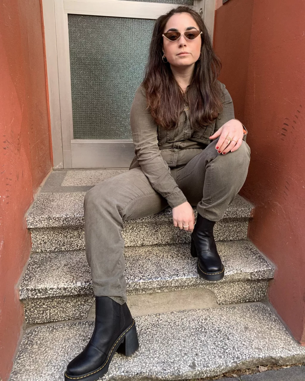 מגפי צ'לסי עקב מתרחבים מעור ספנס Dr. Martens שלח שחור הַנעָלָה N8BB835