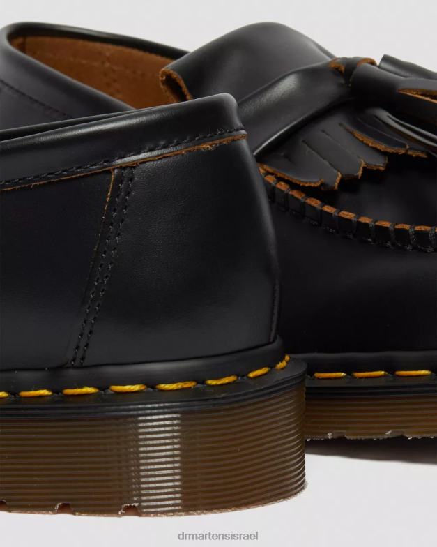 אדריאן תוצרת אנגליה נעלי ציפורניים מעור וינטג' Dr. Martens קווילון שחור הַנעָלָה N8BB8372