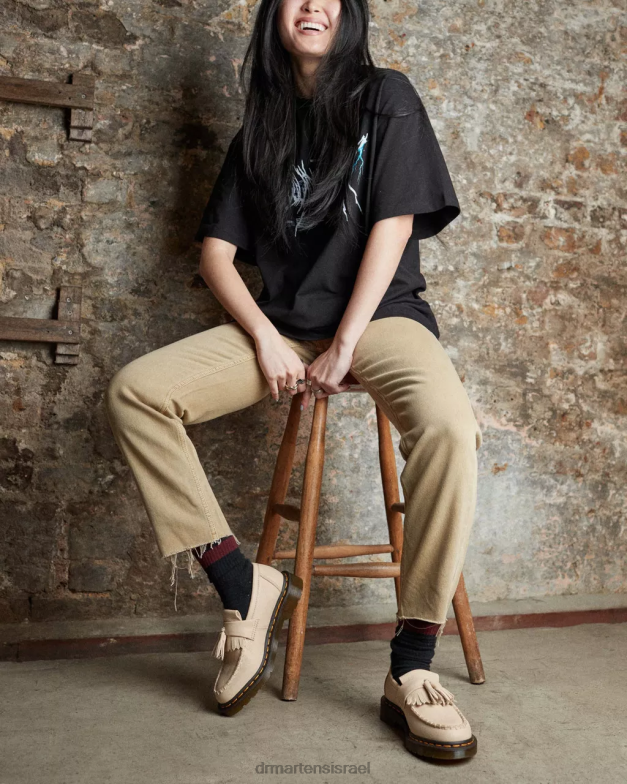 מכנסי ציצית מעור אדריאן וירג'יניה Dr. Martens קלף בז' וירג'יניה הַנעָלָה N8BB8380