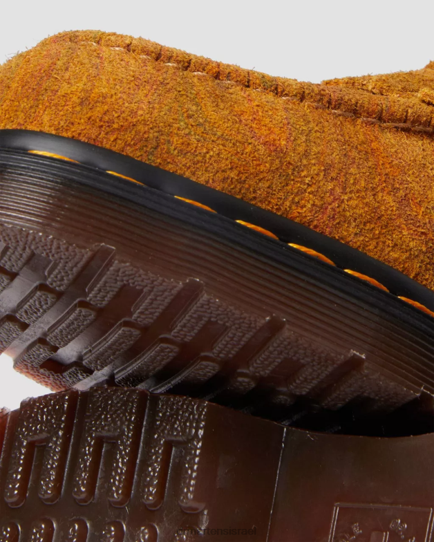 נעלי גדילי גדילי זמש משיש של אדריאן סנפפל Dr. Martens זמש שעיר משיש חום וחרדל הַנעָלָה N8BB8391