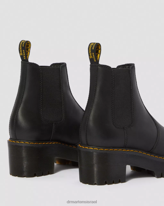 מגפי צ'לסי פלטפורמת עור רומטי וויומינג Dr. Martens ויומינג מבריק שחור הַנעָלָה N8BB842