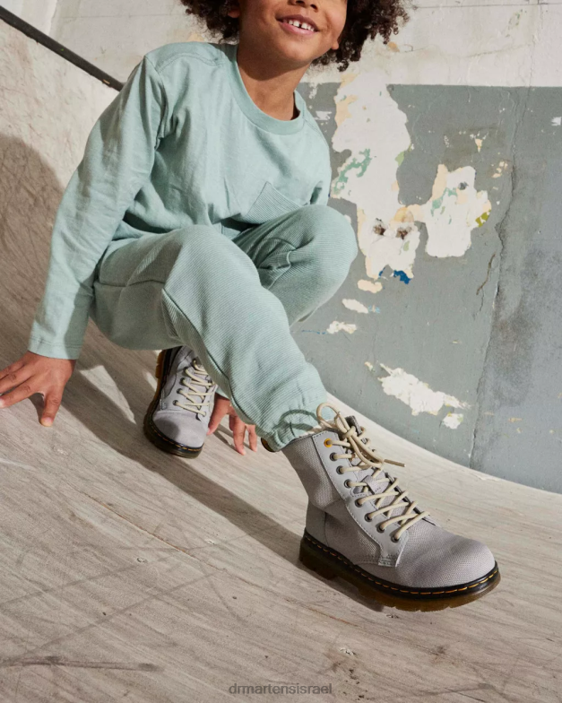 מגפי ג'וניור מסרק קשוחים במיוחד Dr. Martens אפור בינוני קשיח במיוחד וגומי הַנעָלָה N8BB8442