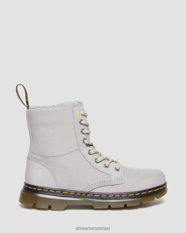 מגפי ג'וניור מסרק קשוחים במיוחד Dr. Martens אפור בינוני קשיח במיוחד וגומי הַנעָלָה N8BB8442