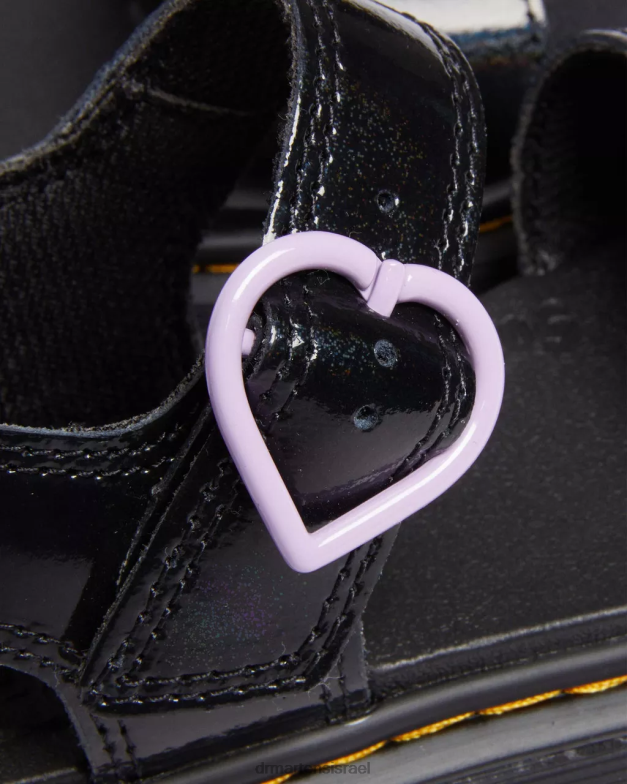 סנדלי רצועת לב ג'וניור מרלו שימר Dr. Martens שימר גלקסיה שחורה הַנעָלָה N8BB8454