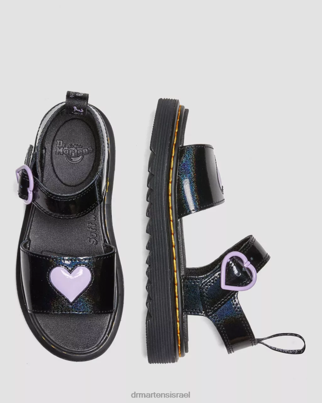 סנדלי רצועת לב ג'וניור מרלו שימר Dr. Martens שימר גלקסיה שחורה הַנעָלָה N8BB8454