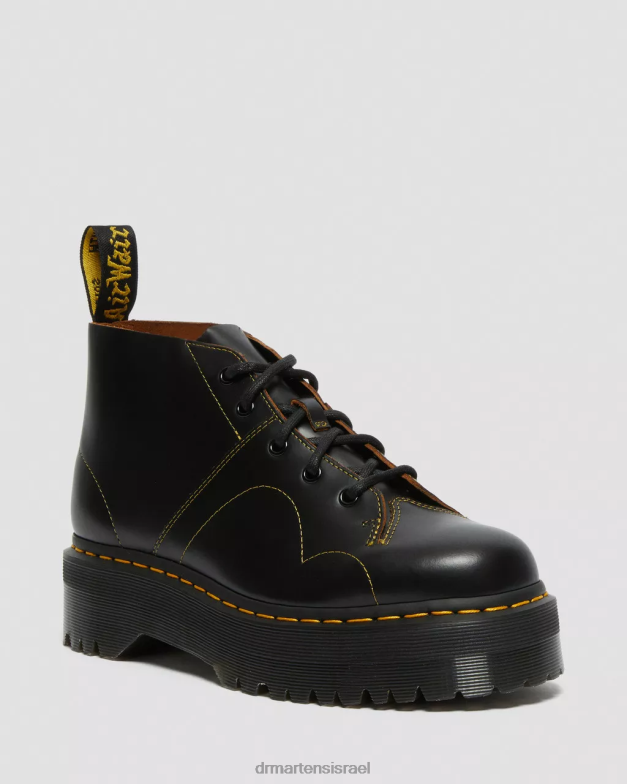 מגפי קוף פלטפורמת כנסייה Dr. Martens וינטג' שחור חלק הַנעָלָה N8BB848