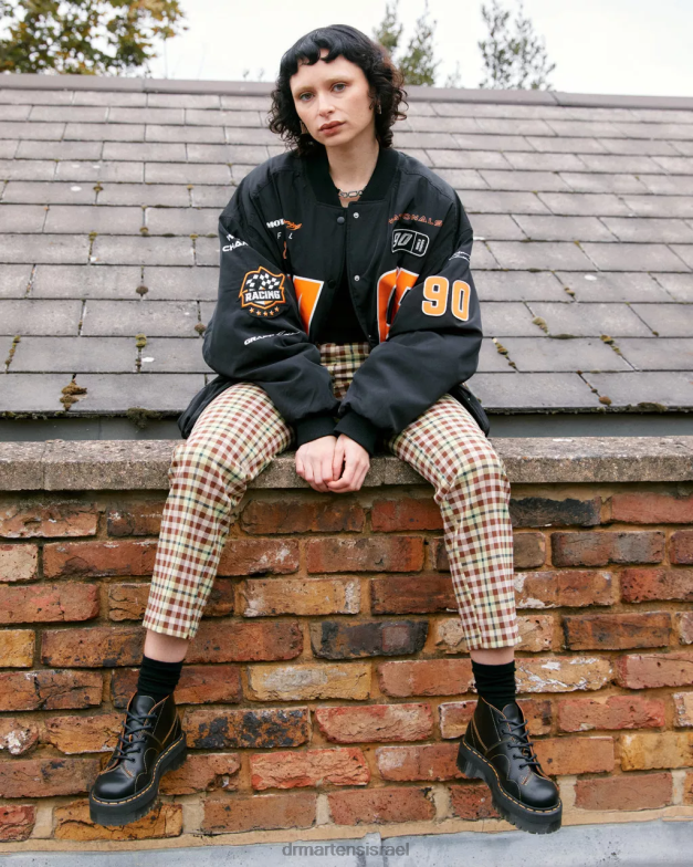 מגפי קוף פלטפורמת כנסייה Dr. Martens וינטג' שחור חלק הַנעָלָה N8BB848