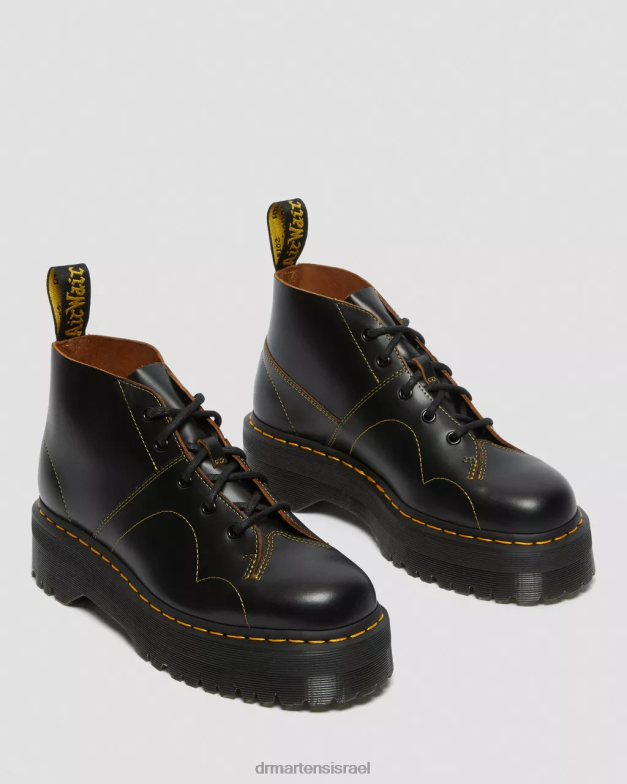 מגפי קוף פלטפורמת כנסייה Dr. Martens וינטג' שחור חלק הַנעָלָה N8BB848