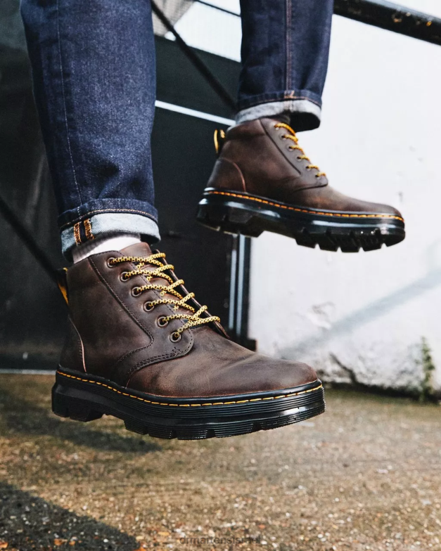 מגפיים מזדמנים מעור גרוני Dr. Martens סוס חום מטורף הַנעָלָה N8BB850
